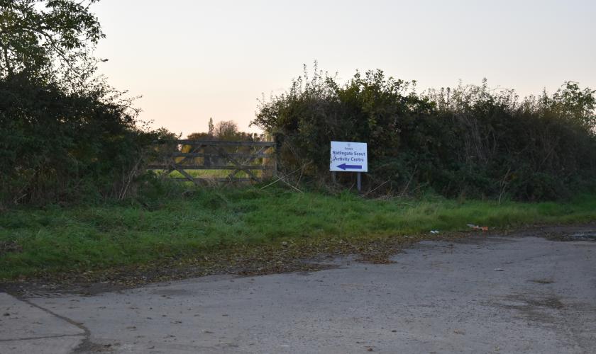 Follow the road until you reach this sign, which is just before you get into Kirkandrews-upon-Eden. Follow the farm track adhering to the speed restrictions until you reach our campsite.